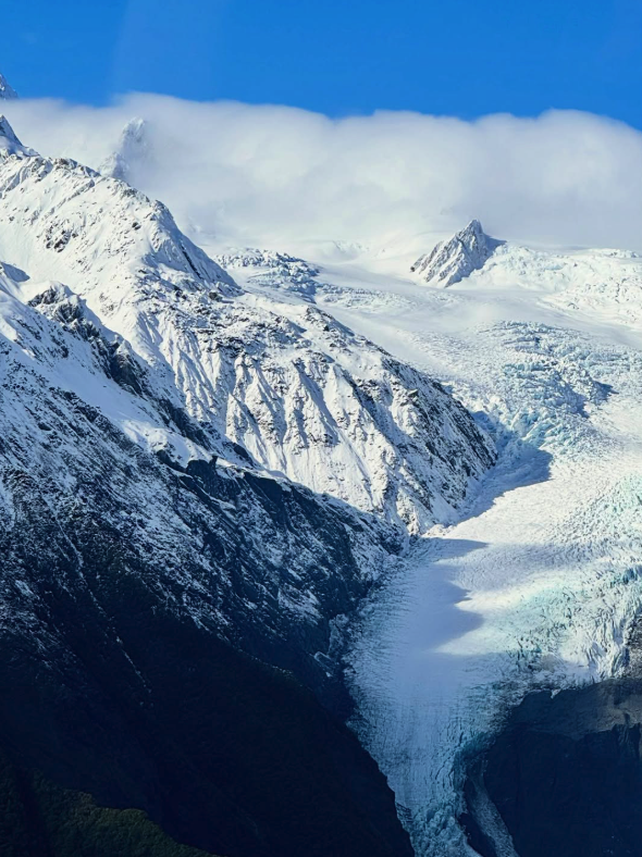 Visitors on the valley track below Franz Josef Glacier